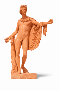 Apollo – Handgefertigte Terracotta-Statue aus Impruneta-Erde